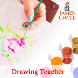 Drawing teacher Sunanda Sanyal in Bolpur